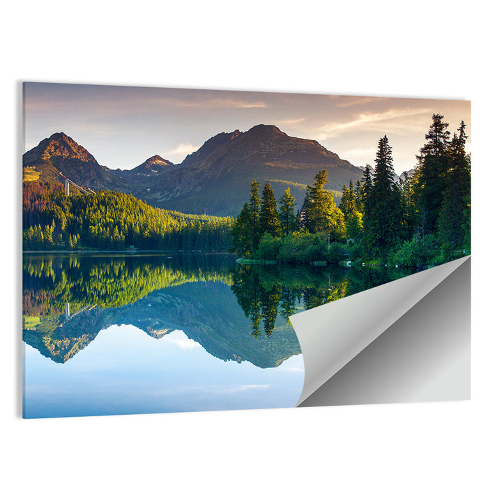 Strbske Pleso Lake at Golden Hour Wall Art as a poster print