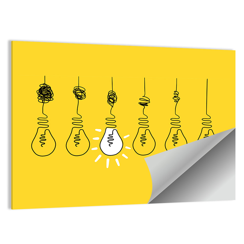 Lightbulb Progression from Complexity to Clarity Wall Art