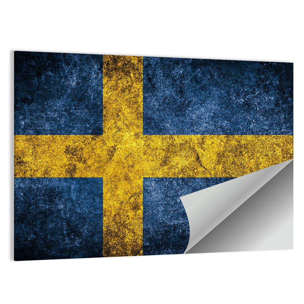 Distressed Sweden Flag Wall Art