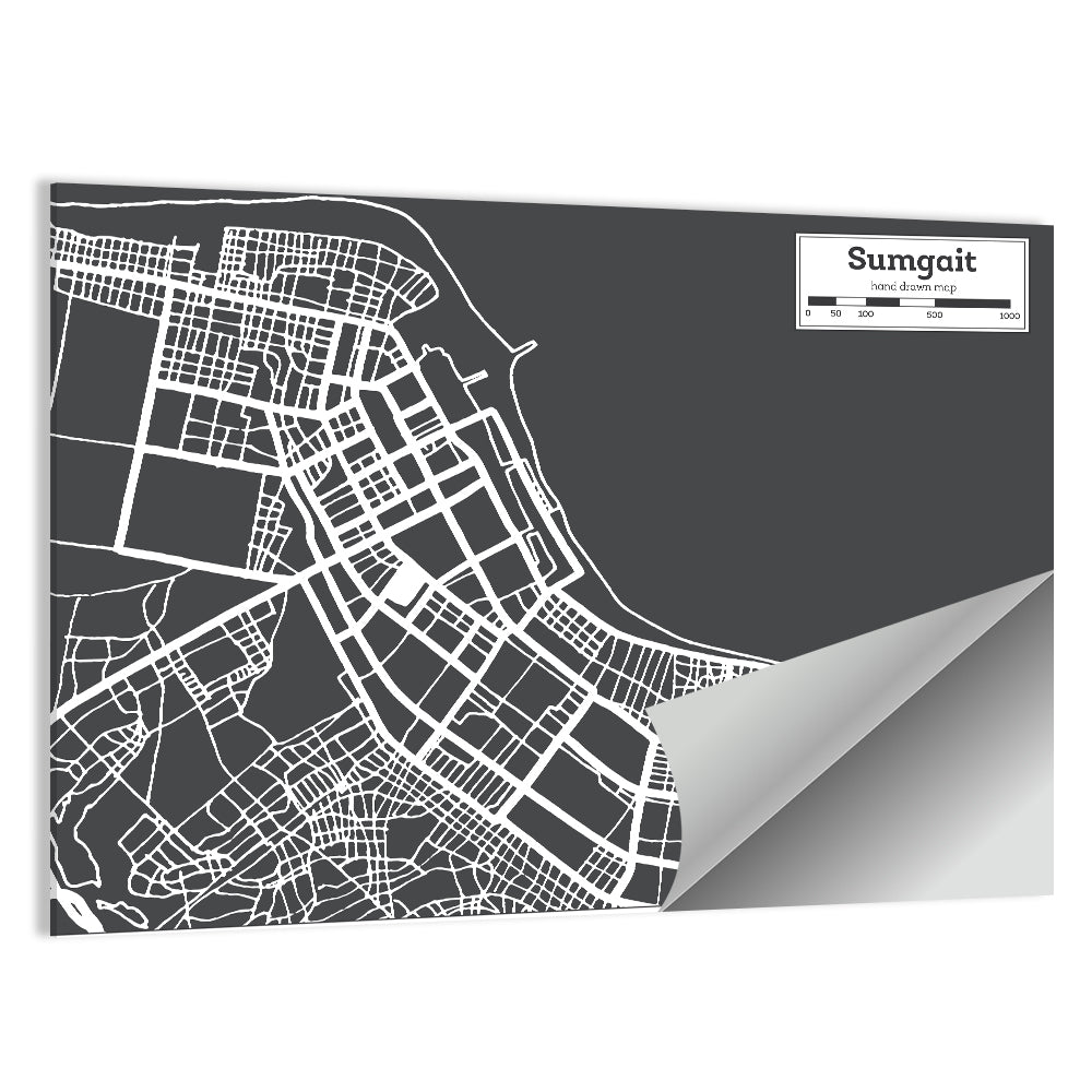 Sumgait City Map Wall Art