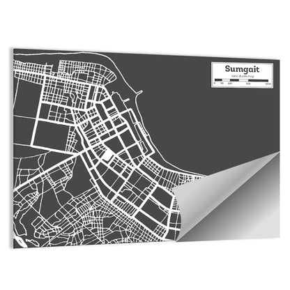 Sumgait City Map Azerbaijan Wall Art