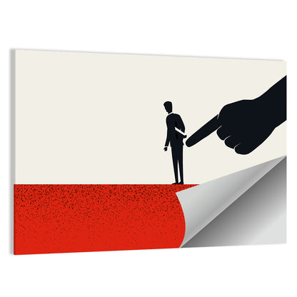 Giant Hand Pointing at Man Wall Art
