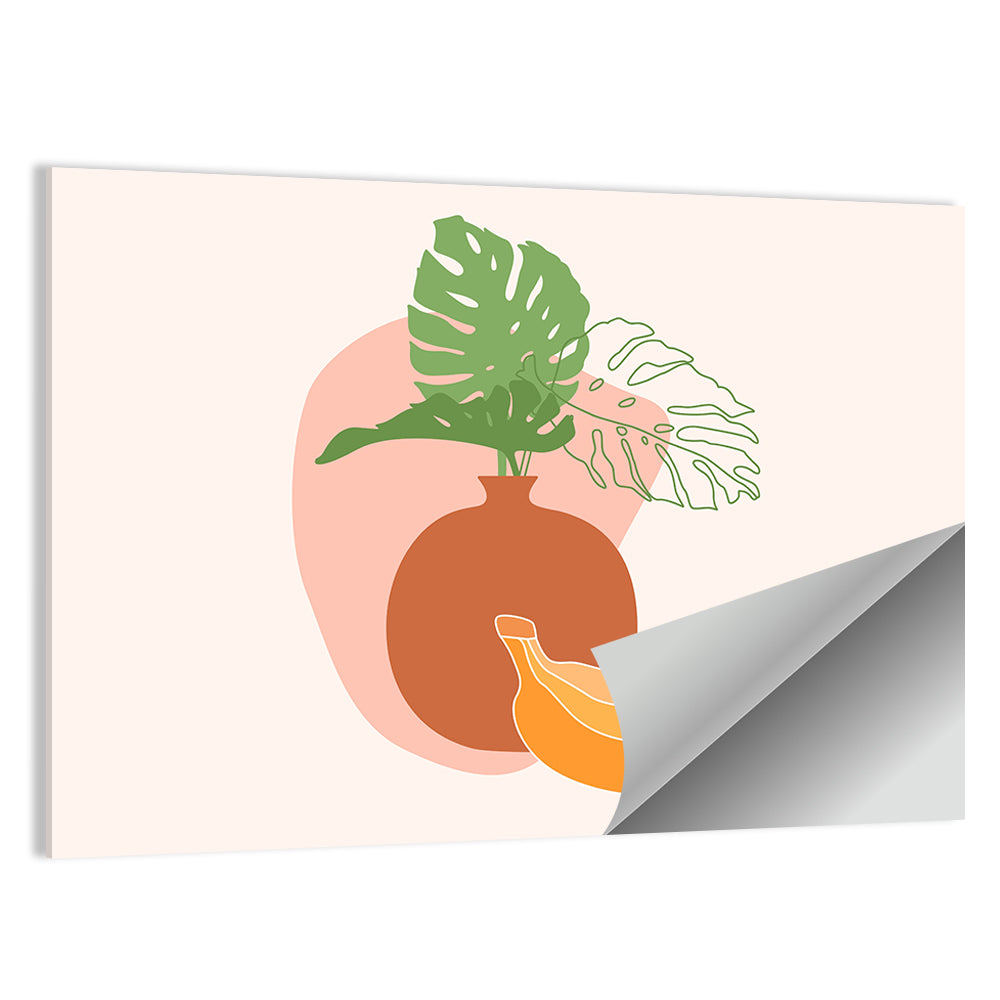 Monstera and Bananas Still Life Wall Art