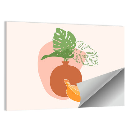 Monstera and Bananas Still Life Wall Art