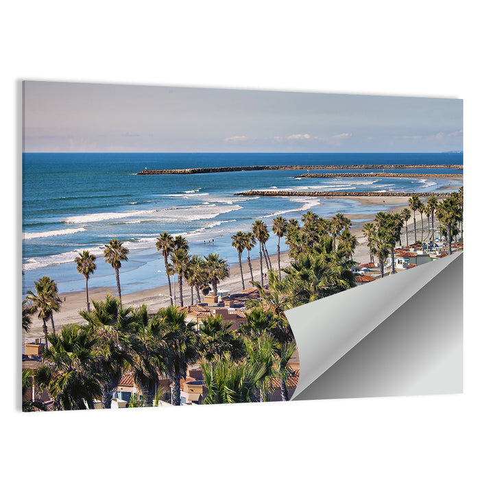 Oceanside Shoreline California Wall Art as a poster print