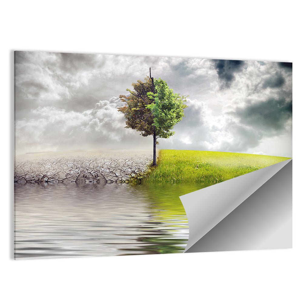 Tree Between Life and Decay Wall Art