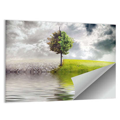 Tree Between Life and Decay Wall Art