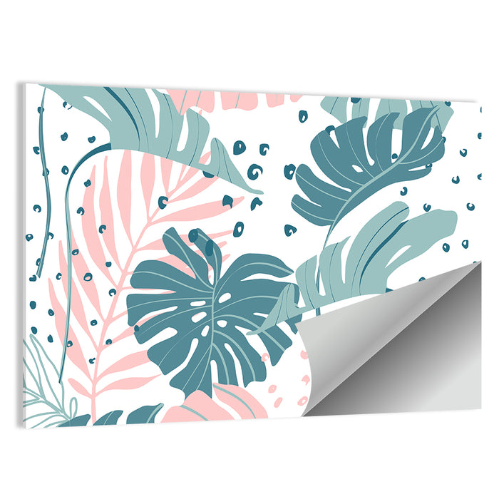 Minimal Tropical Leaf Pattern Wall Art as a poster print
