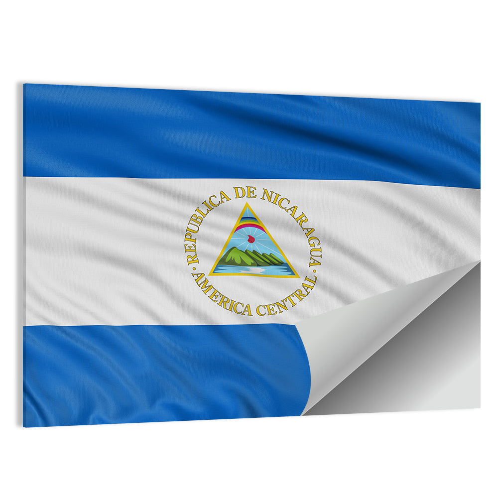 Nicaraguan Flag with Emblem Wall Art