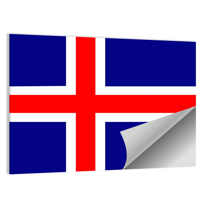Icelandic Flag, Nordic Cross Wall Art as a poster print