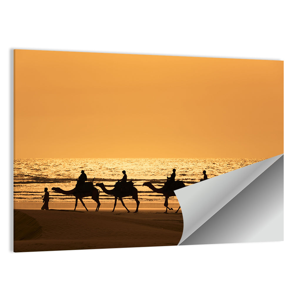 Camel Caravan at Sunset Wall Art