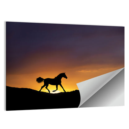 Running Horse Silhouette Wall Art
