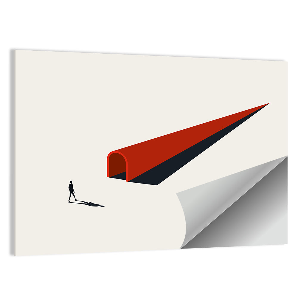 Silhouette in Red Tunnel Wall Art