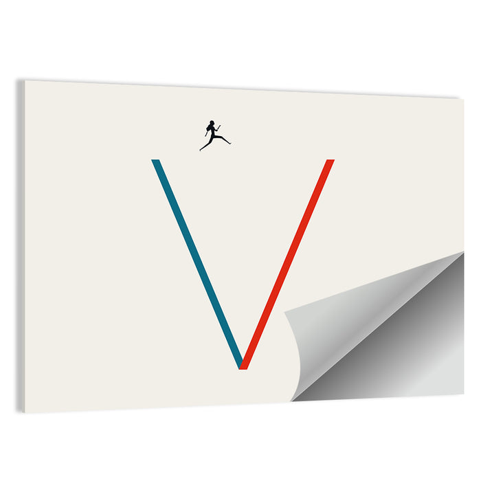 Victory V Runner Silhouette Wall Art as a poster print