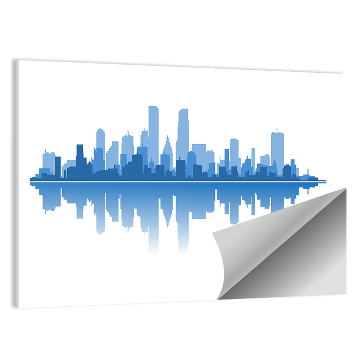 Modern City Silhouette Wall Art as a poster print