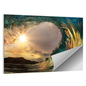 Beautiful Surfing Wave Sunset Wall Art