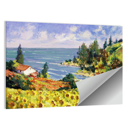 Sunflower Coastal Landscape Wall Art