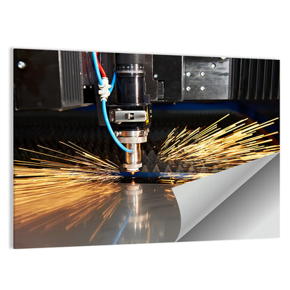 Laser Cutter Sparks on Metal Wall Art