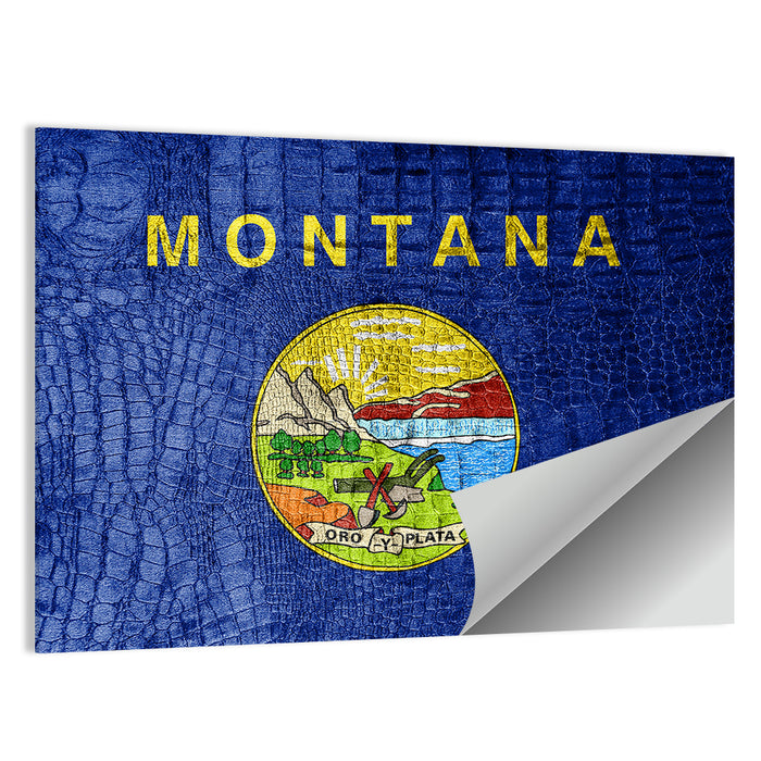 Montana State Flag Wall Art as a poster print
