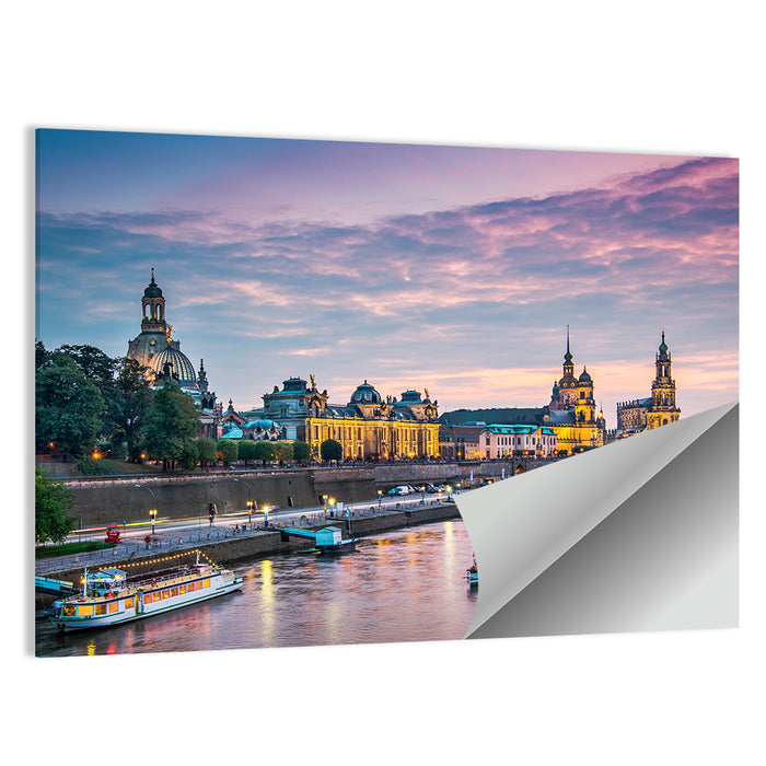 Dresden Elbe at Twilight Wall Art as a poster print