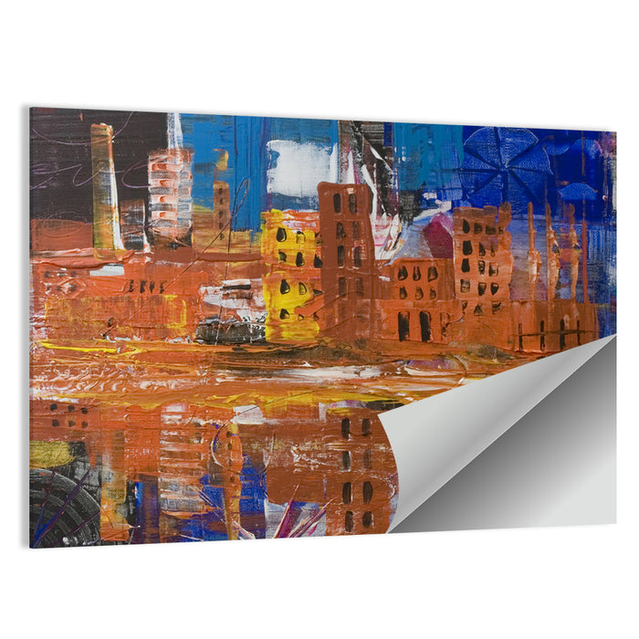 Metropolis Reflective Cityscape Wall Art as a poster print