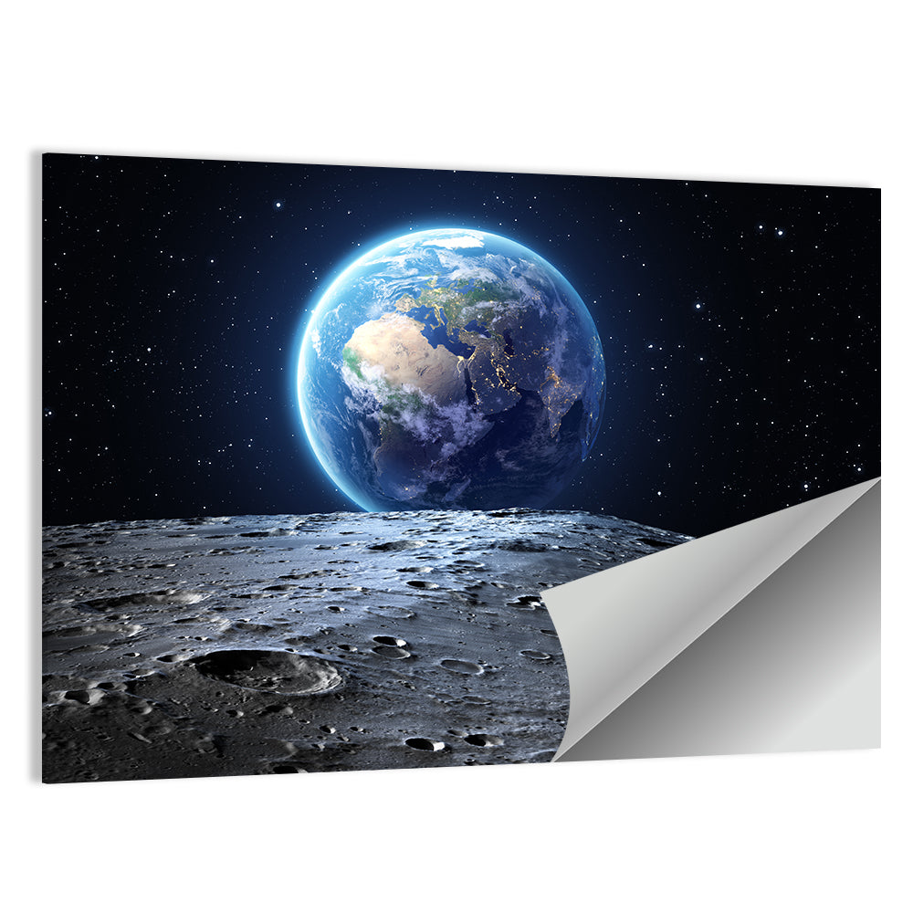 Blue Earth from the Moon Wall Art