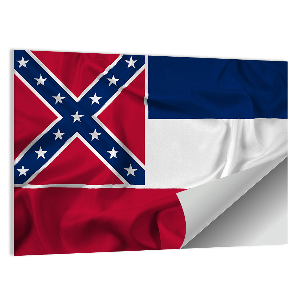 Mississippi State Flag Waving Wall Art