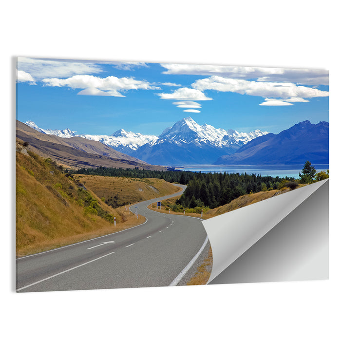 Winding Road to Aoraki Mount Cook Wall Art as a poster print