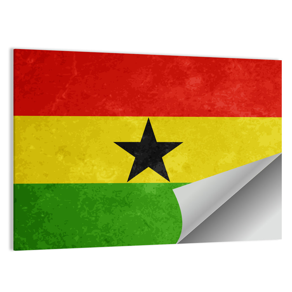 Ghana Flag with Centered Black Star Wall Art