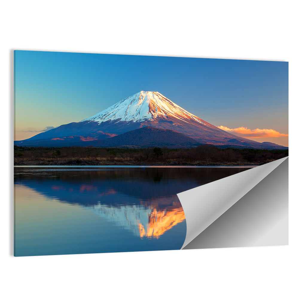 Mount Fuji Reflected on Lake Shoji Wall Art