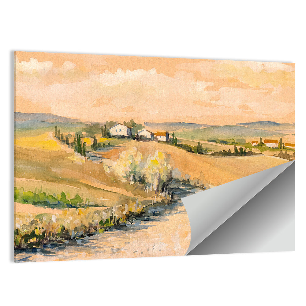 Tuscan Hills at Dusk Wall Art