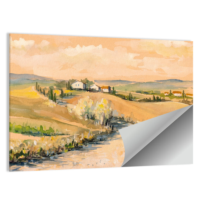 Tuscan Hills at Dusk Wall Art as a poster print