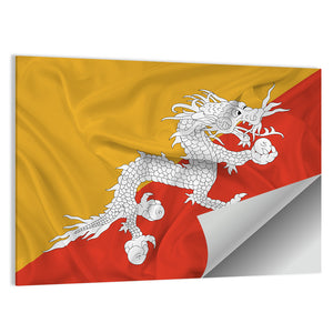 Waving Bhutan Flag Wall Art