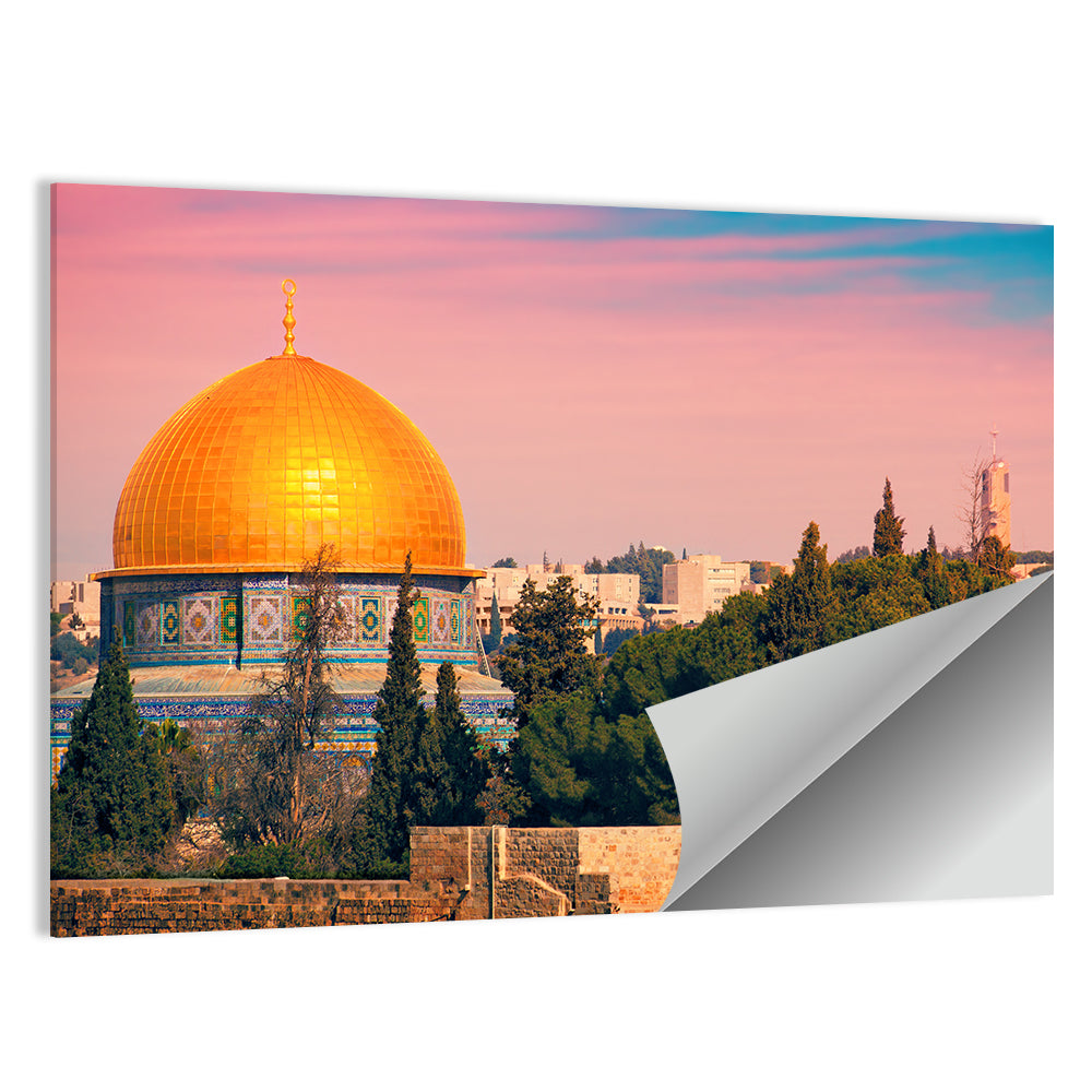 Dome of the Rock at Golden Hour Wall Art