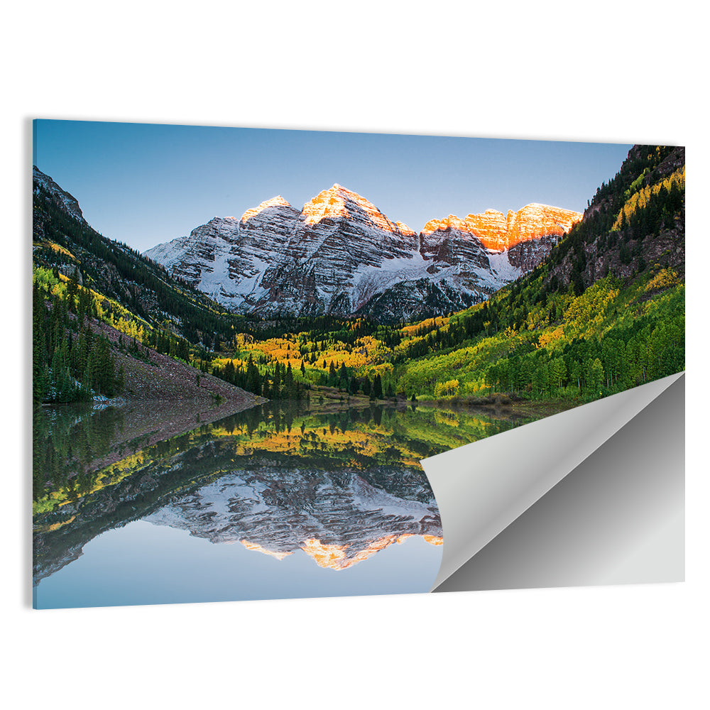 Maroon Bells Sunrise Reflection Wall Art