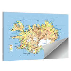 Iceland Map Wall Art