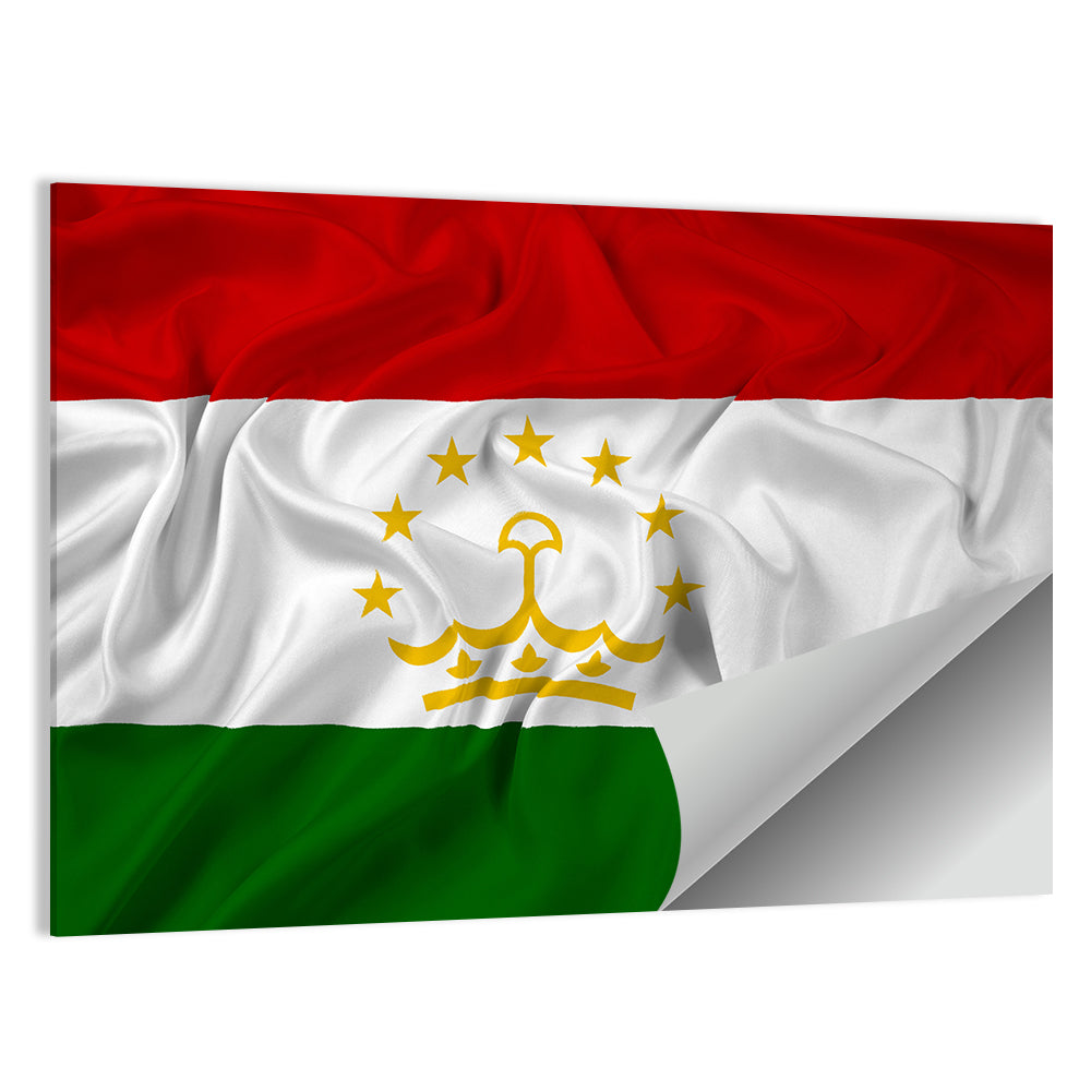 Tajikistan Flag with Crown Emblem Wall Art