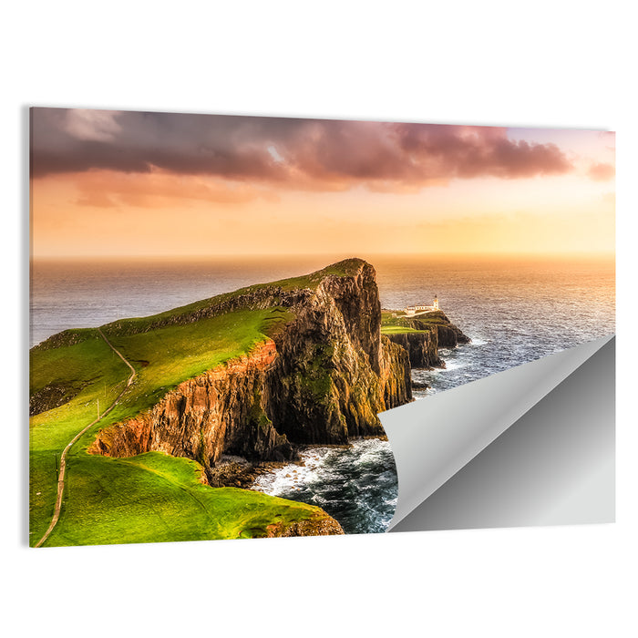 Sunset at Neist Point Lighthouse Wall Art as a poster print