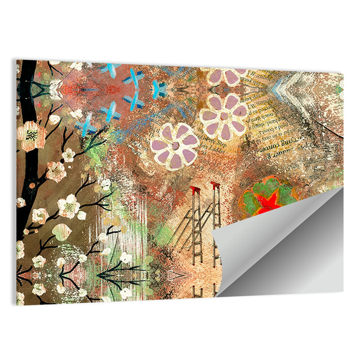 Vintage Scrapbook Collage Wall Art as a poster print
