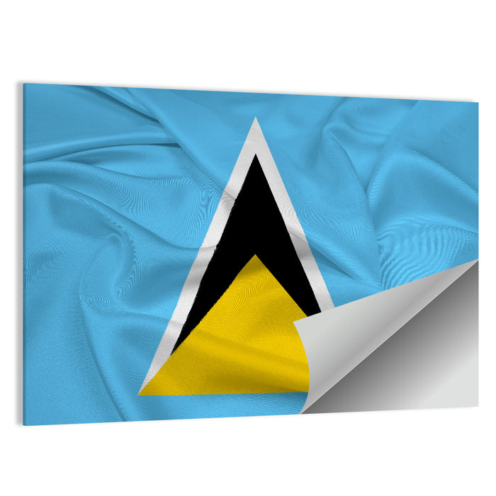 Saint Lucia Flag Geometric Design Wall Art as a poster print
