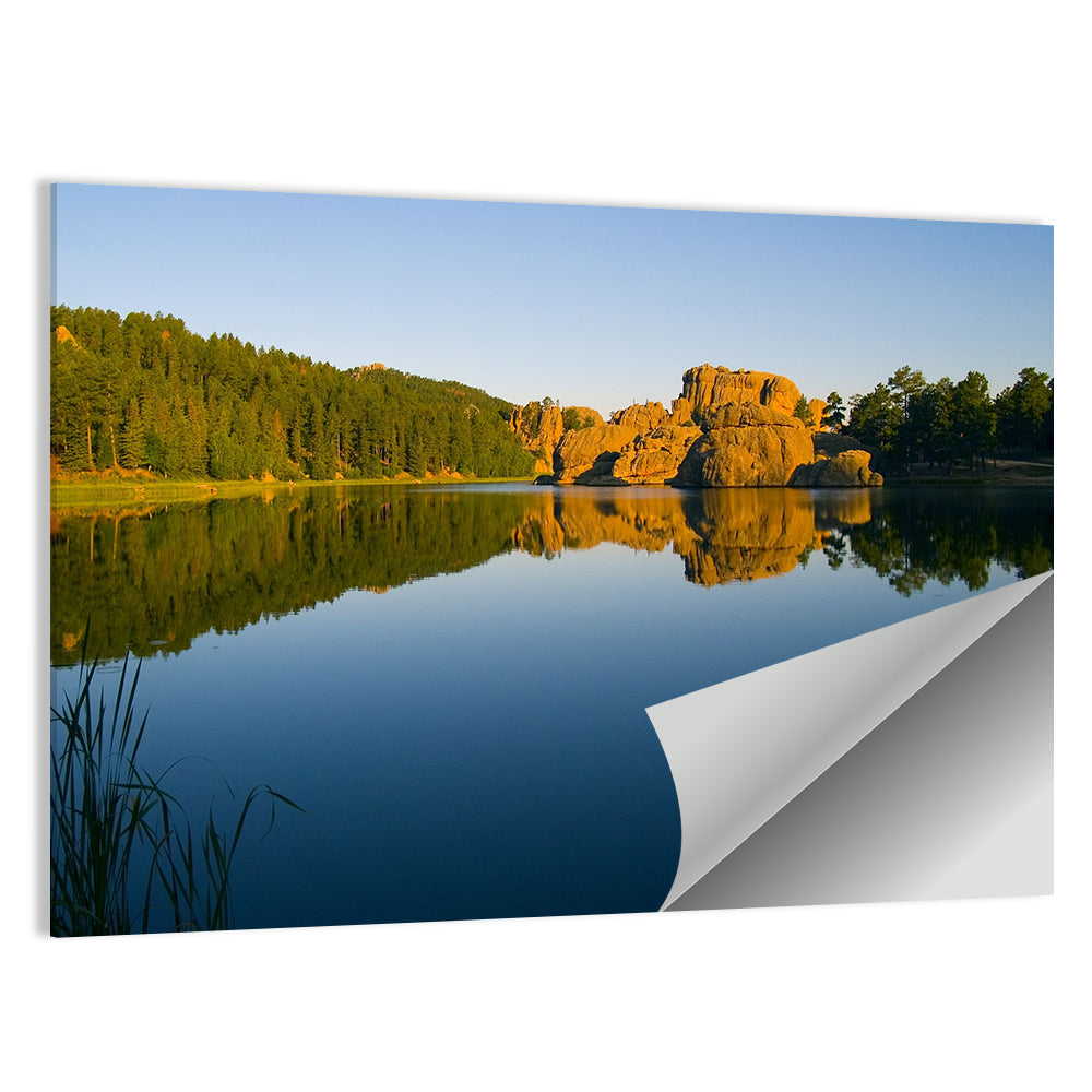 Sylvan Lake Golden Hour Reflection Wall Art