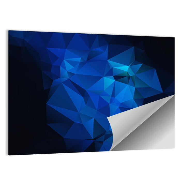 Blue Gradient Geometric Cluster Wall Art as a poster print