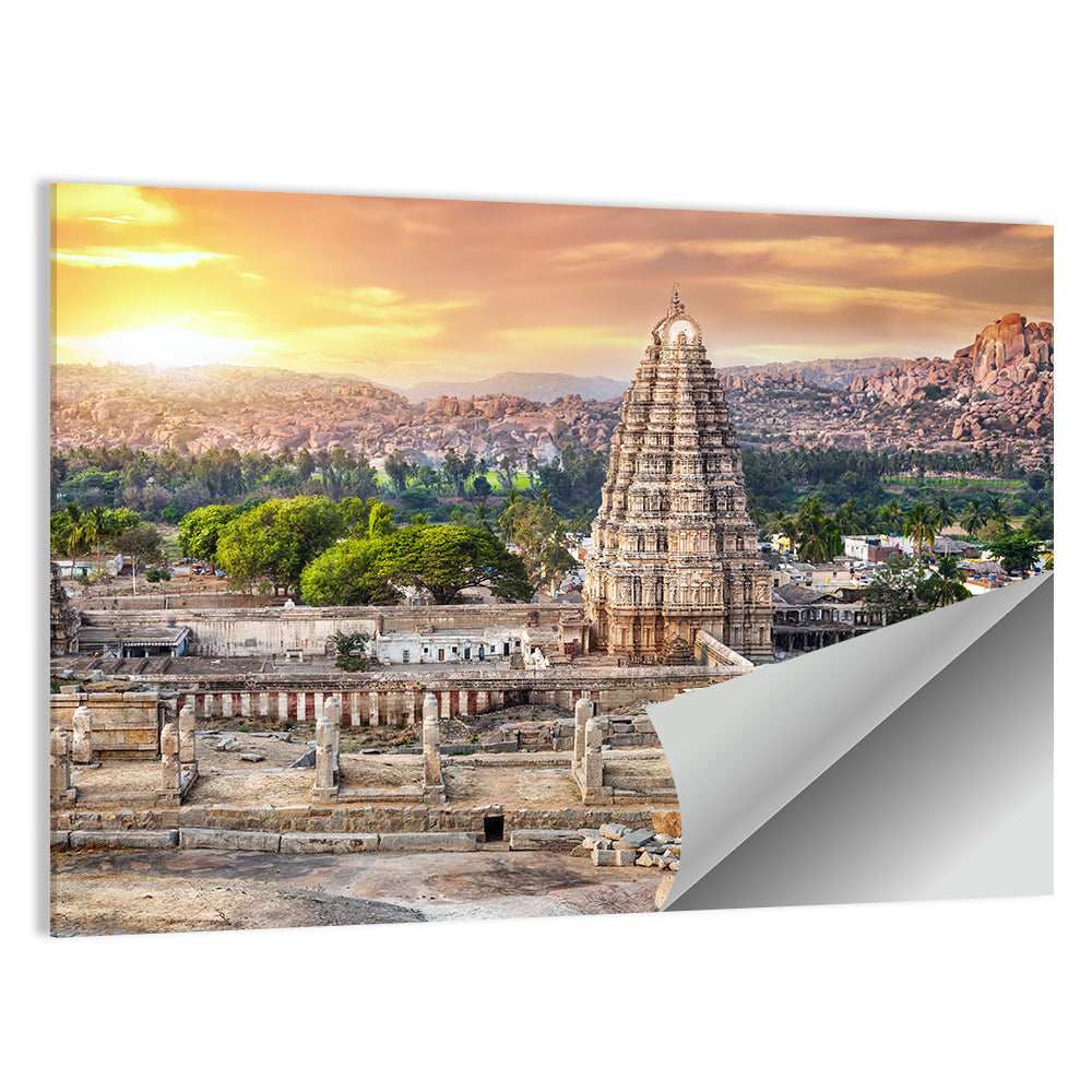 Virupaksha Temple at Sunrise, Hampi Wall Art