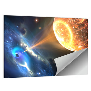 Black Hole With Orbiting Companion Star Wall Art