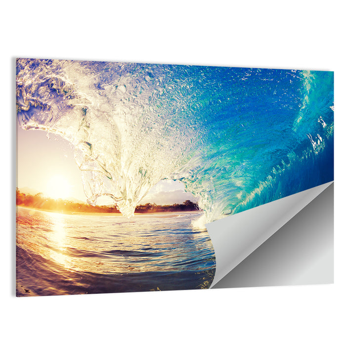 Barrel Wave at Sunrise Wall Art as a poster print