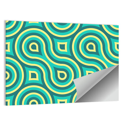 Retro Teal Geometric Pattern Wall Art