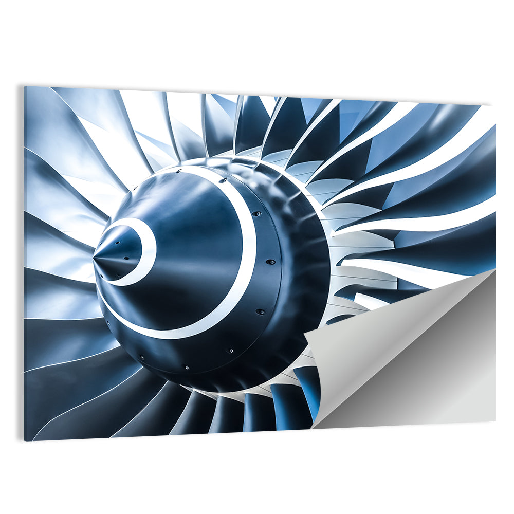Blue Jet Turbine Blades Closeup Wall Art