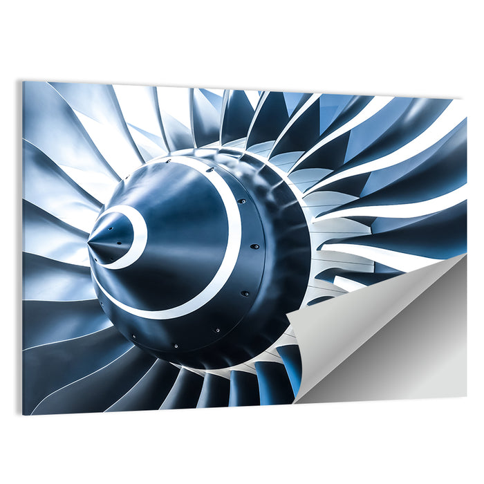 Blue Jet Turbine Blades Closeup Wall Art as a poster print