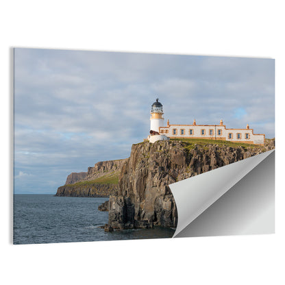 White Lighthouse on Neist Point Cliffs Wall Art