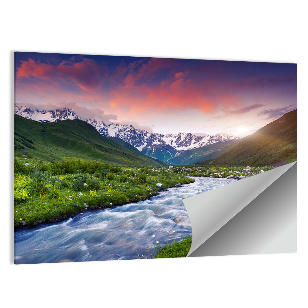 Stream at Foot of Mount Shkhara Wall Art